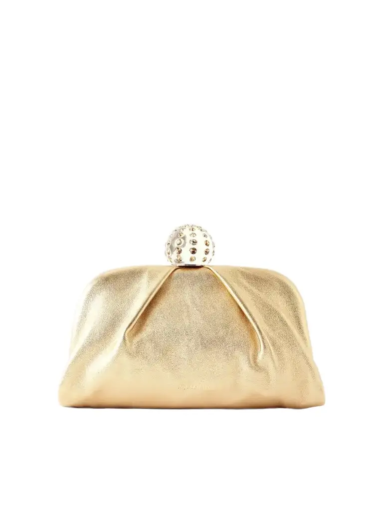 Aquazzura Mini Tequila Crystal-embellished Metallic Leather Clutch | Image 1 Aquazzura Mini Tequila Crystal-embellished Metallic Leather Clutch | Image 1