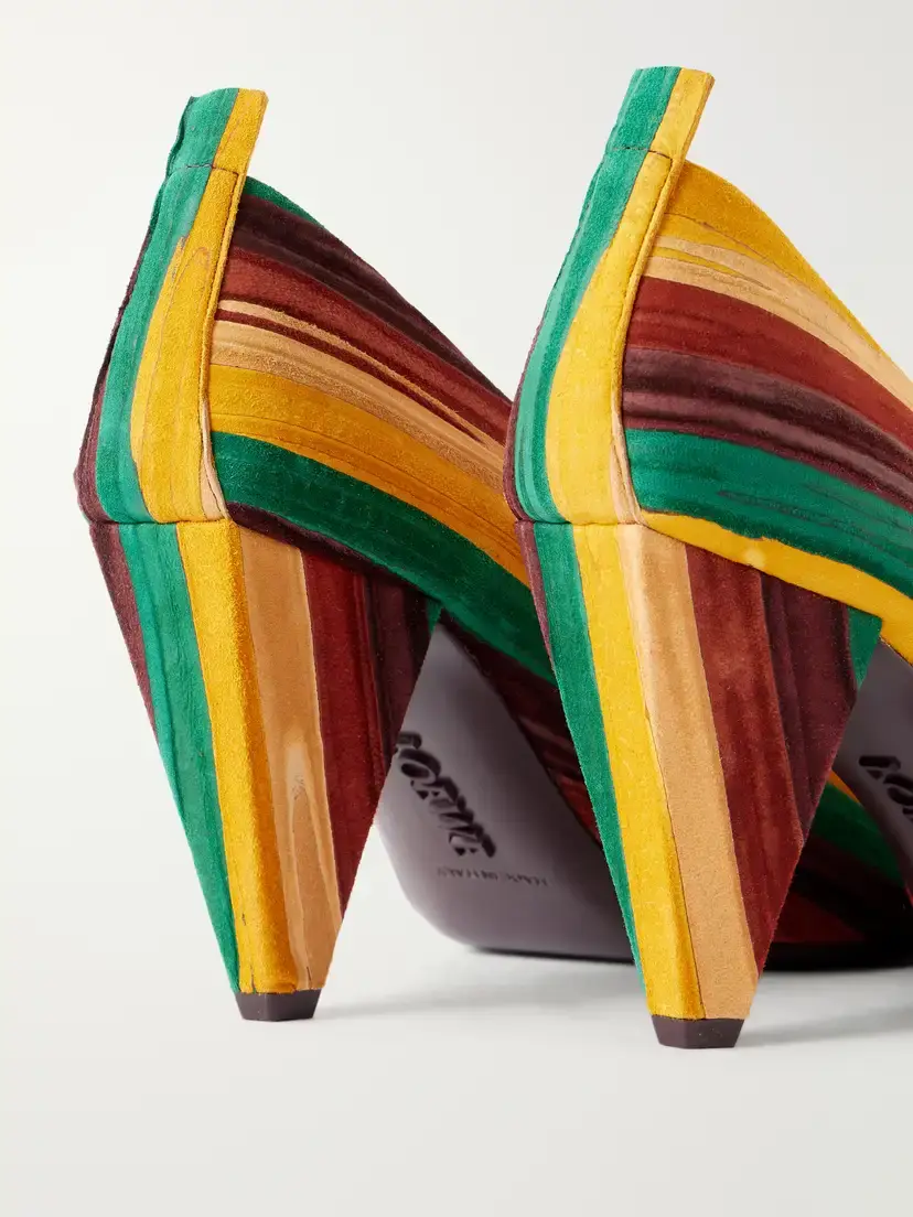 Loewe Origami 85 Striped Suede Pumps | Thumbnail 5 Loewe Origami 85 Striped Suede Pumps | Thumbnail 5