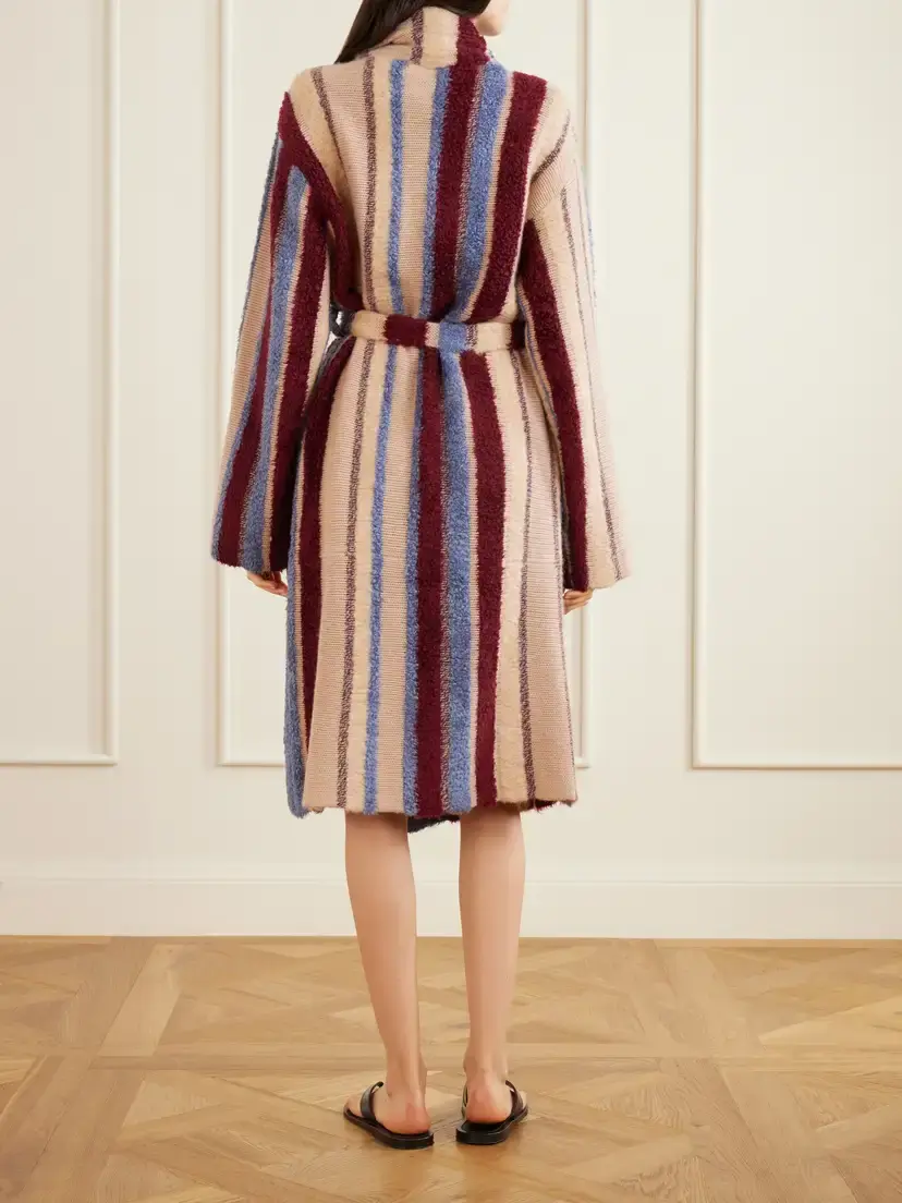 The Elder Statesman Striped Cashmere And Silk-blend Robe - Multi | Thumbnail 3 The Elder Statesman Striped Cashmere And Silk-blend Robe - Multi | Thumbnail 3