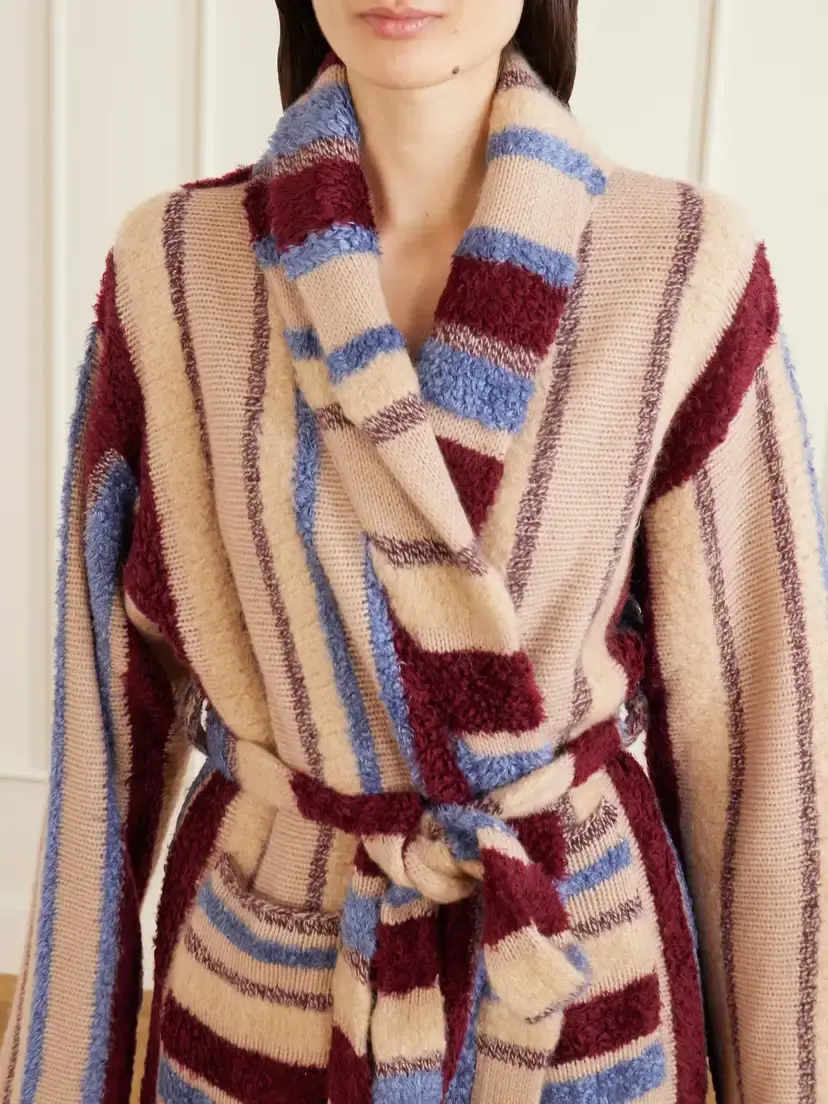 The Elder Statesman Striped Cashmere And Silk-blend Robe - Multi | Thumbnail 4 The Elder Statesman Striped Cashmere And Silk-blend Robe - Multi | Thumbnail 4