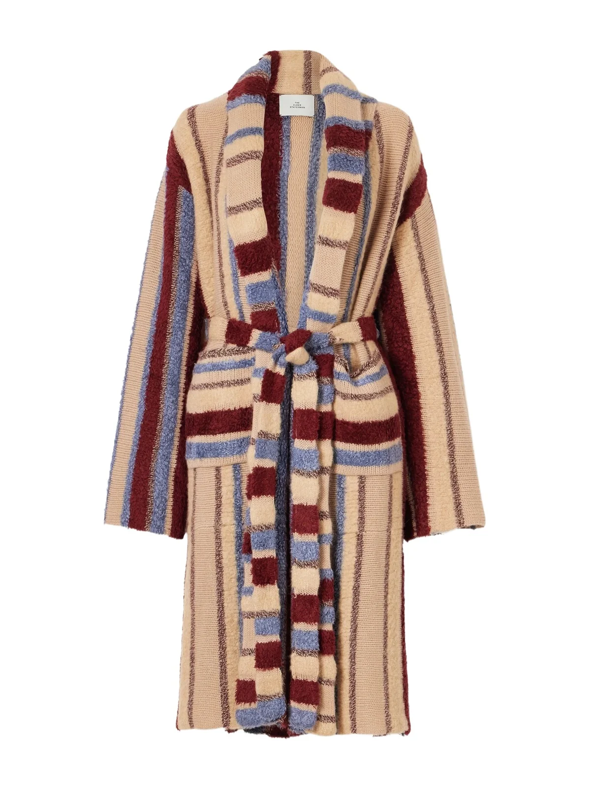 Striped Cashmere And Silk-blend Robe - Multi