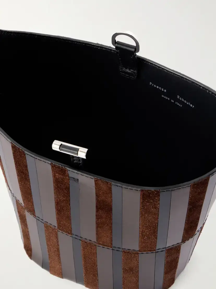 Proenza Schouler Mini Bucket Intarsia Leather And Suede Bag - Black | Thumbnail 6 Proenza Schouler Mini Bucket Intarsia Leather And Suede Bag - Black | Thumbnail 6