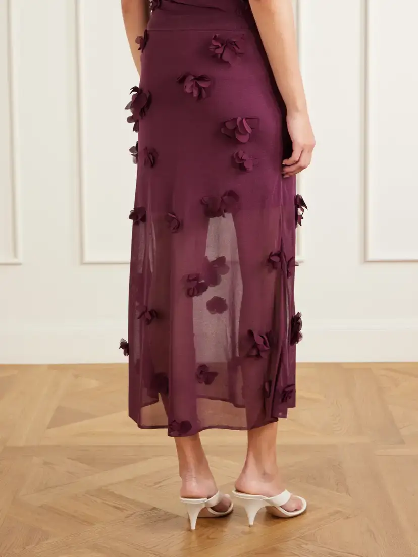 Simkhai Cora Floral-appliqué Midi Skirt | Thumbnail 3 Simkhai Cora Floral-appliqué Midi Skirt | Thumbnail 3