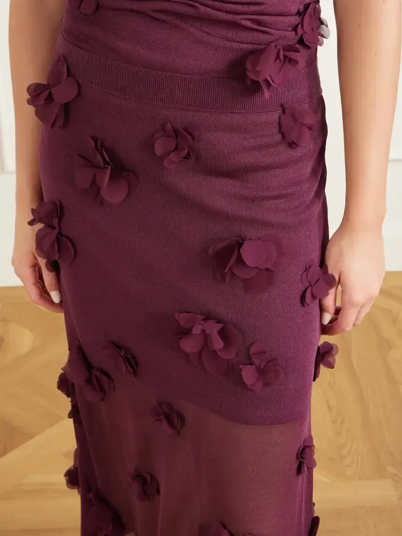 Simkhai Cora Floral-appliqué Midi Skirt | Thumbnail 4 Simkhai Cora Floral-appliqué Midi Skirt | Thumbnail 4