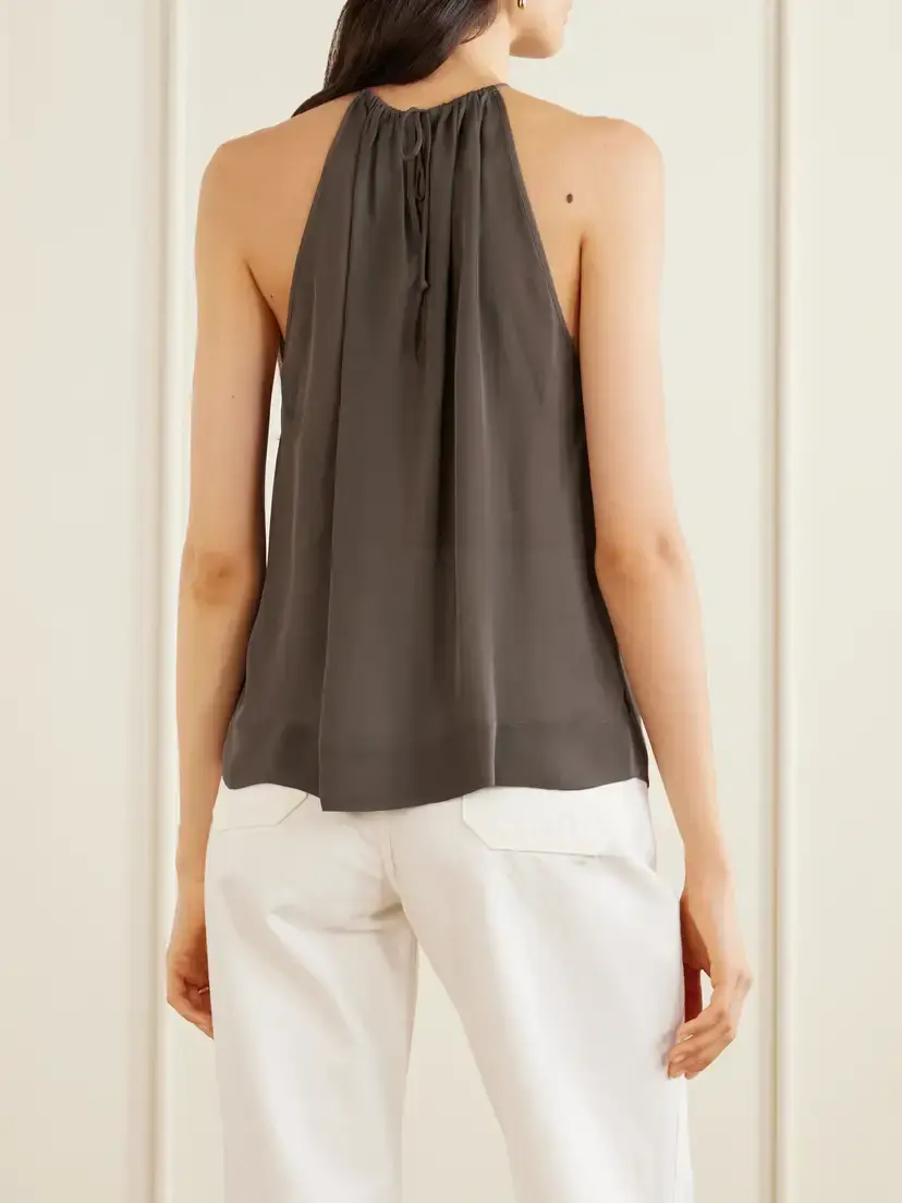 Nili Lotan Nikki Silk Halterneck Tank | Thumbnail 4