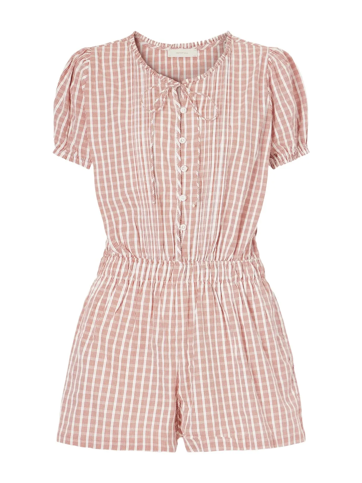 Faithfull Emilie Checked Cotton Poplin Playsuit