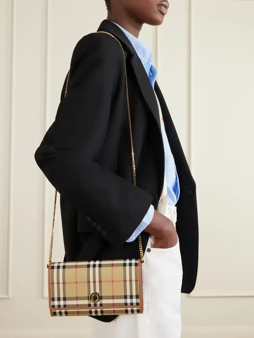Burberry Checked Leather-trimmed Coated Canvas Clutch | Thumbnail 2