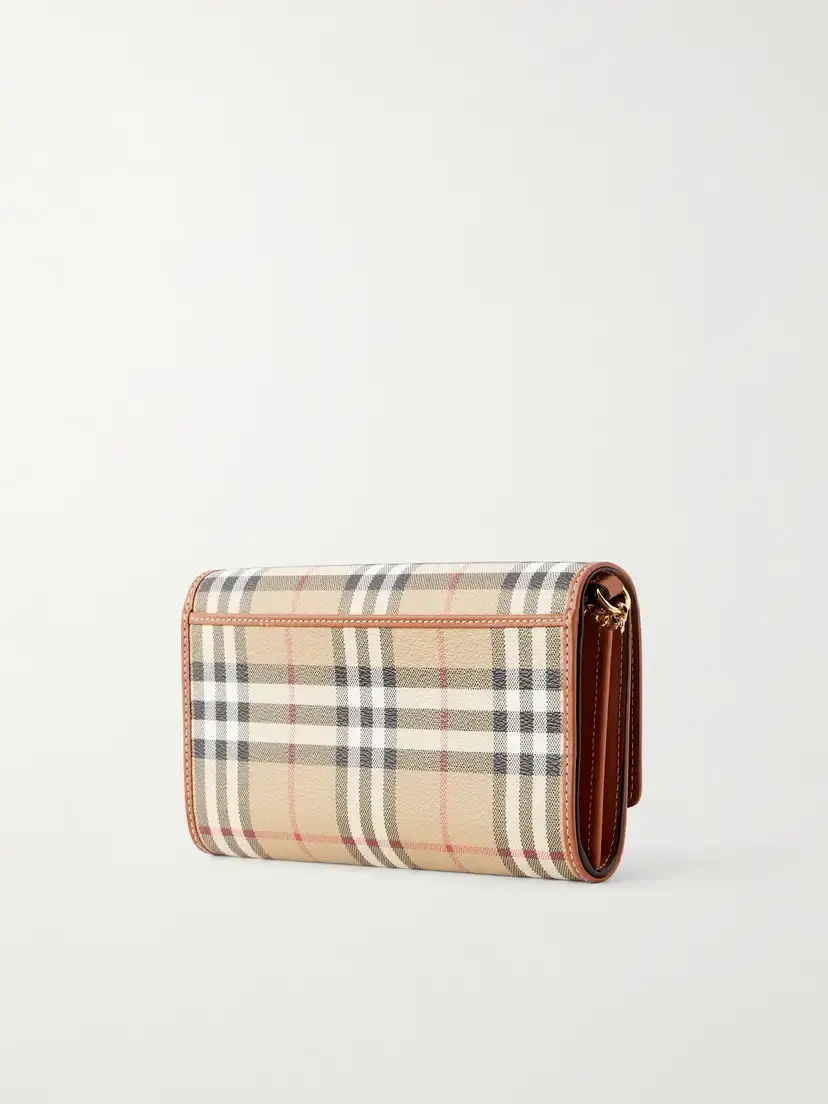 Burberry Checked Leather-trimmed Coated Canvas Clutch | Thumbnail 4