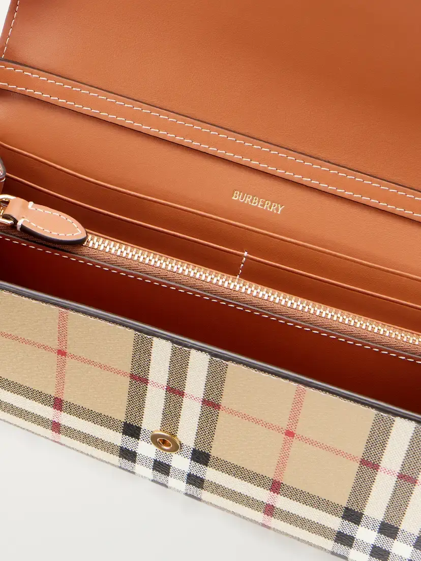 Burberry Checked Leather-trimmed Coated Canvas Clutch | Thumbnail 6