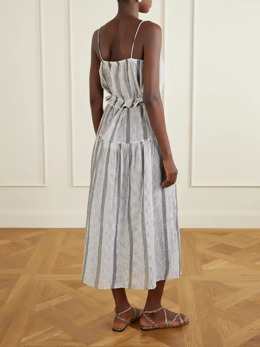 Ulla Johnson Cara Bead-embellished Striped Cotton Coverup | Thumbnail 3 Ulla Johnson Cara Bead-embellished Striped Cotton Coverup | Thumbnail 3