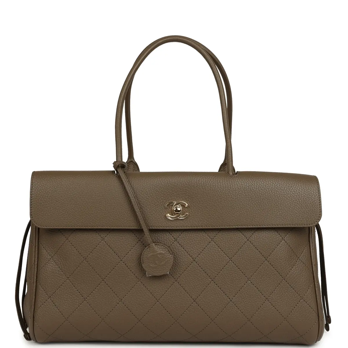 Chanel Chanel Large "Urban Essential" East West Shopping Tote Dark Khaki Caviar Gold Hardware | Image 1 Chanel Chanel Large "Urban Essential" East West Shopping Tote Dark Khaki Caviar Gold Hardware | Image 1