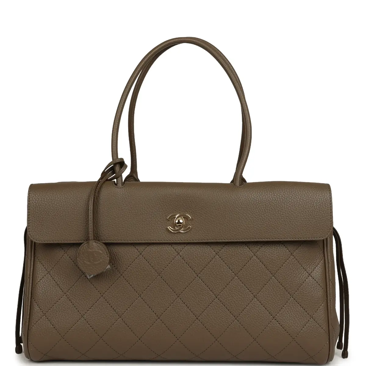 Chanel Chanel Large "Urban Essential" East West Shopping Tote Dark Khaki Caviar Gold Hardware | Image 1 Chanel Chanel Large "Urban Essential" East West Shopping Tote Dark Khaki Caviar Gold Hardware | Image 1