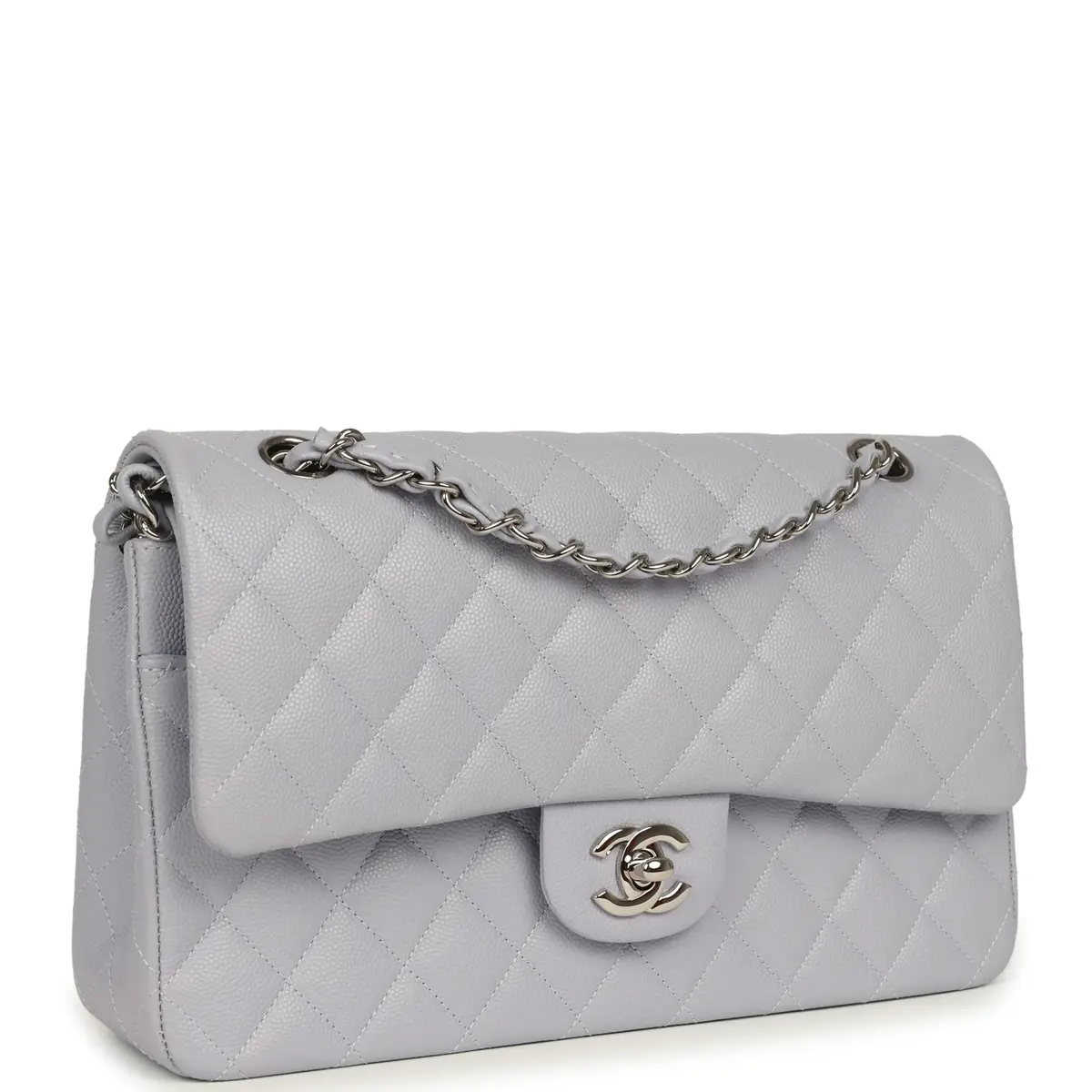 Chanel Chanel Medium Classic Double Flap Bag Light Purple Caviar Silver Hardware | Thumbnail 2 Chanel Chanel Medium Classic Double Flap Bag Light Purple Caviar Silver Hardware | Thumbnail 2