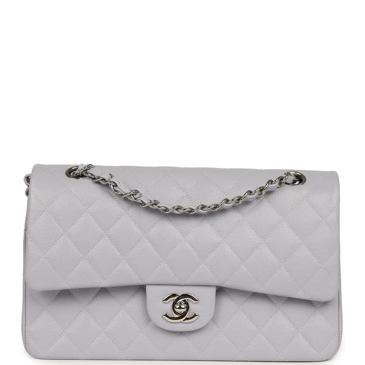 Chanel Chanel Medium Classic Double Flap Bag Light Purple Caviar Silver Hardware | Image 1 Chanel Chanel Medium Classic Double Flap Bag Light Purple Caviar Silver Hardware | Image 1