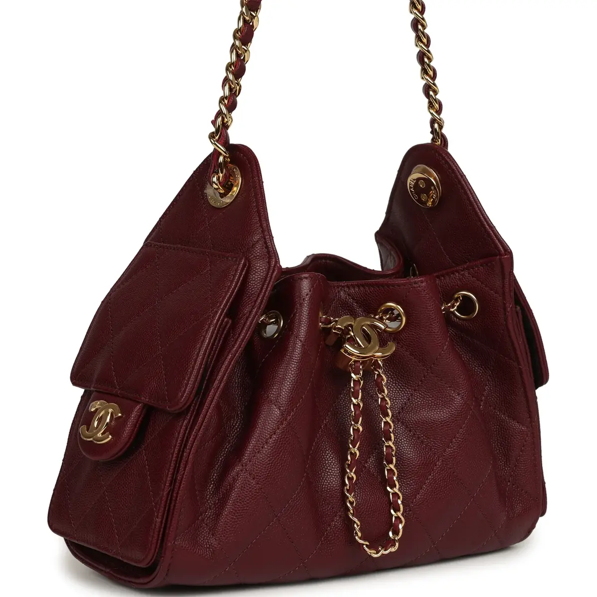Chanel Chanel Mini 25 Hobo Bag Dark Burgundy Caviar Gold Hardware | Thumbnail 2 Chanel Chanel Mini 25 Hobo Bag Dark Burgundy Caviar Gold Hardware | Thumbnail 2