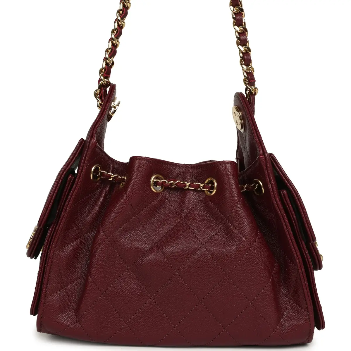 Chanel Chanel Mini 25 Hobo Bag Dark Burgundy Caviar Gold Hardware | Thumbnail 4 Chanel Chanel Mini 25 Hobo Bag Dark Burgundy Caviar Gold Hardware | Thumbnail 4