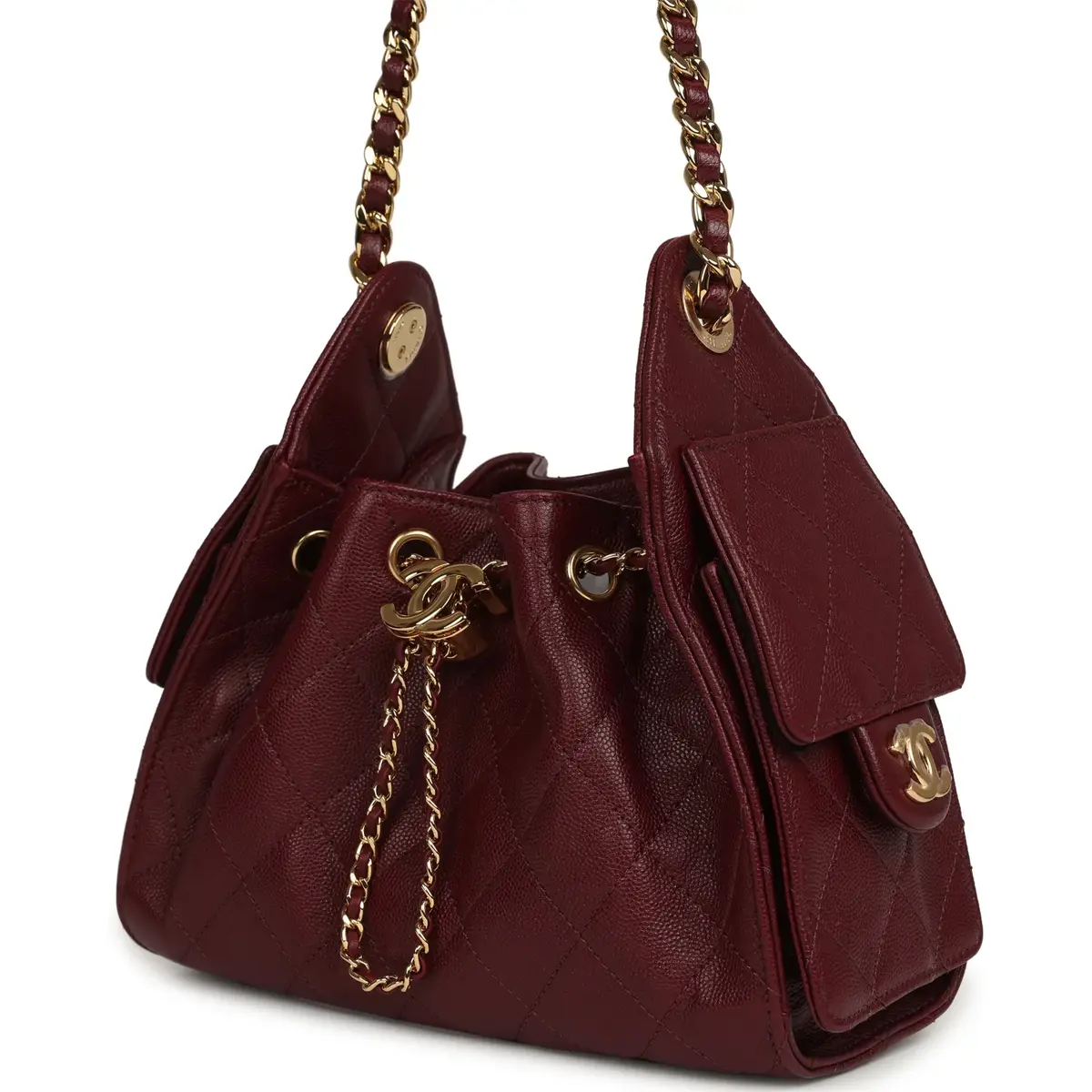 Chanel Chanel Mini 25 Hobo Bag Dark Burgundy Caviar Gold Hardware | Thumbnail 5 Chanel Chanel Mini 25 Hobo Bag Dark Burgundy Caviar Gold Hardware | Thumbnail 5