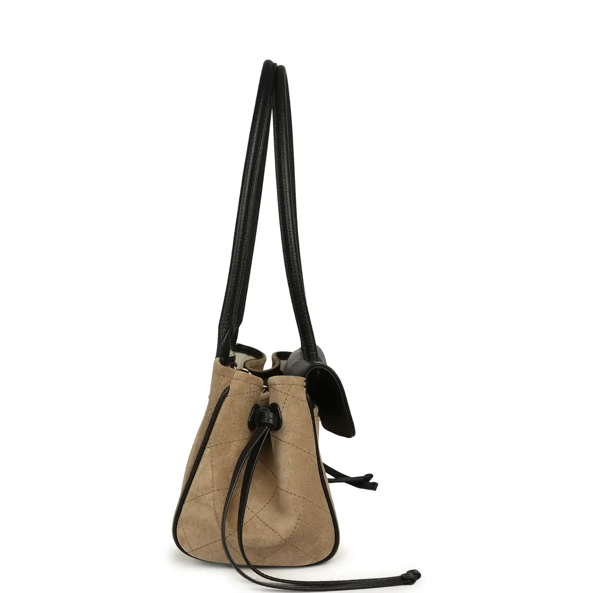 Chanel Chanel Small "Urban Essential" East West Shopping Tote Black Grained Calfskin and Beige Suede Gold Hardware | Thumbnail 3