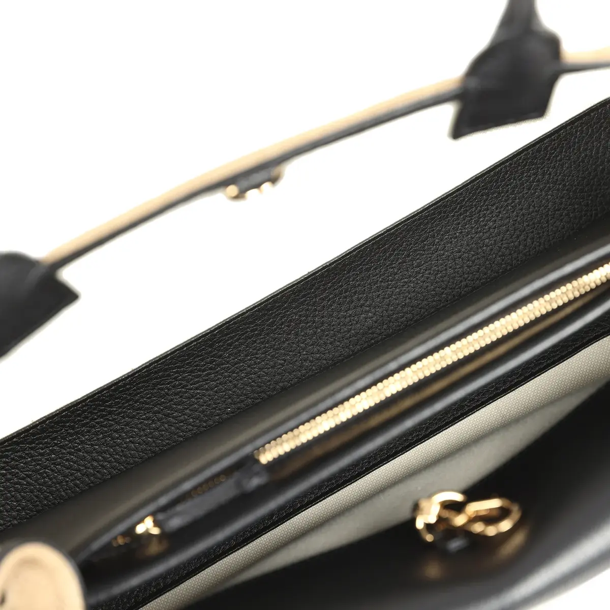Chanel Chanel Small "Urban Essential" East West Shopping Tote Black Grained Calfskin and Beige Suede Gold Hardware | Thumbnail 9