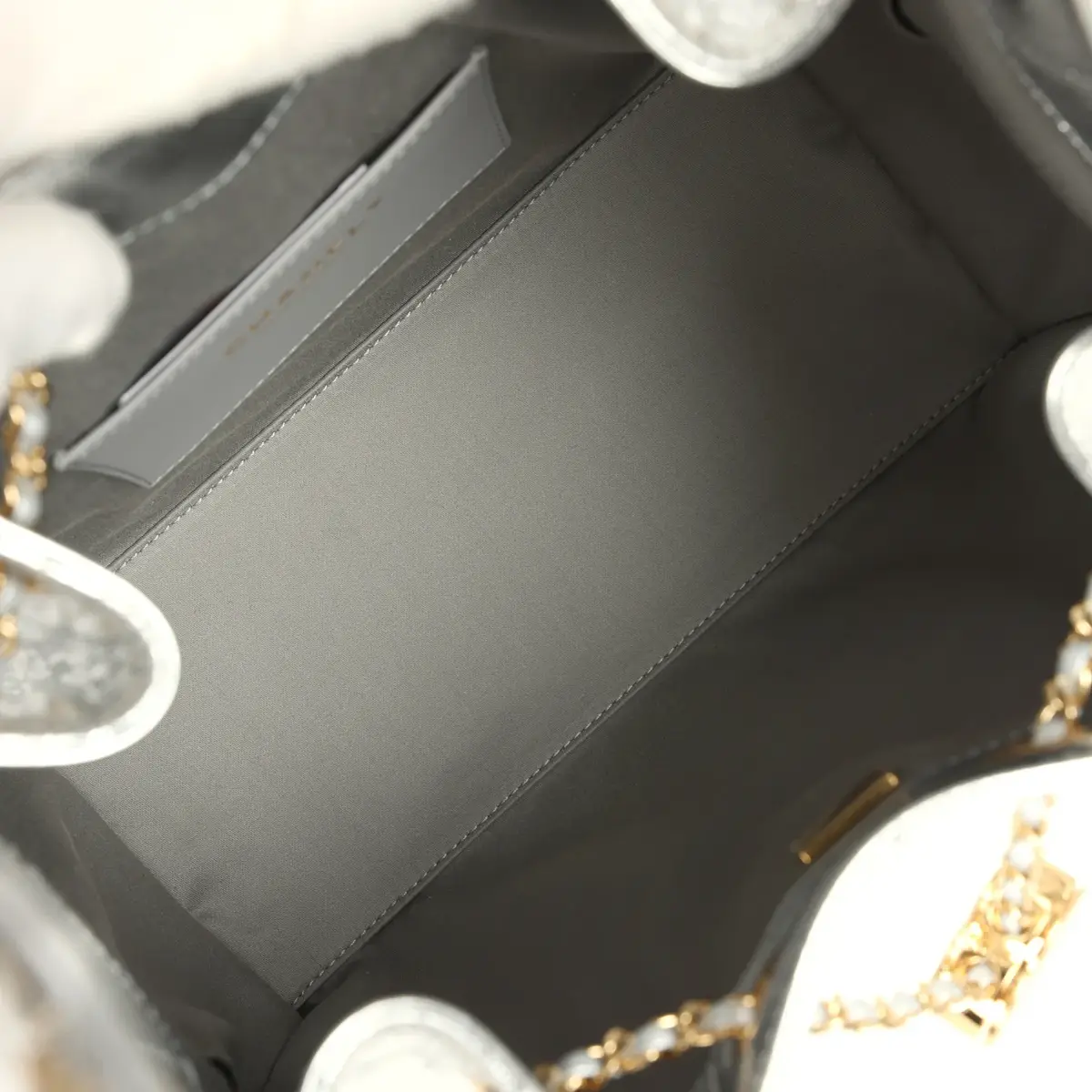 Chanel Chanel Small 25 Hobo Bag Silver Metallic Calfskin Gold Hardware | Thumbnail 8 Chanel Chanel Small 25 Hobo Bag Silver Metallic Calfskin Gold Hardware | Thumbnail 8