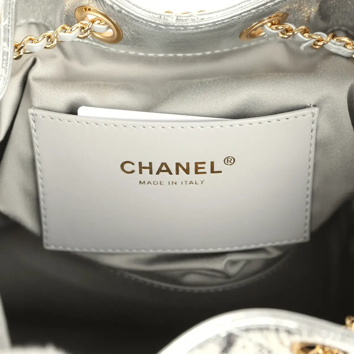 Chanel Chanel Small 25 Hobo Bag Silver Metallic Calfskin Gold Hardware | Thumbnail 9 Chanel Chanel Small 25 Hobo Bag Silver Metallic Calfskin Gold Hardware | Thumbnail 9