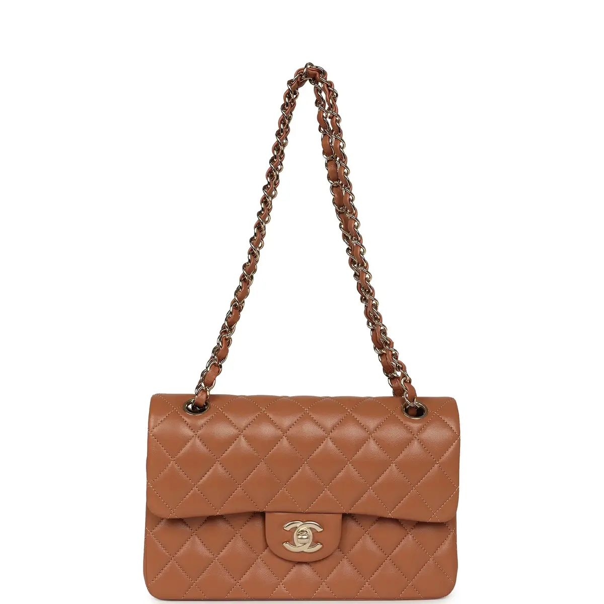 Chanel Chanel Small Classic Double Flap Bag Caramel Lambskin Light Gold Hardware | Thumbnail 7 Chanel Chanel Small Classic Double Flap Bag Caramel Lambskin Light Gold Hardware | Thumbnail 7
