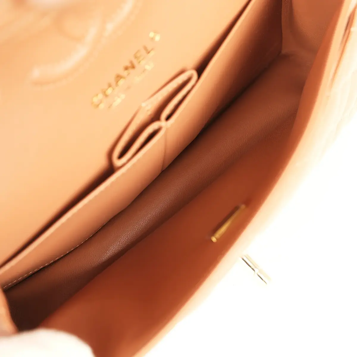 Chanel Chanel Small Classic Double Flap Bag Caramel Lambskin Light Gold Hardware | Thumbnail 8 Chanel Chanel Small Classic Double Flap Bag Caramel Lambskin Light Gold Hardware | Thumbnail 8