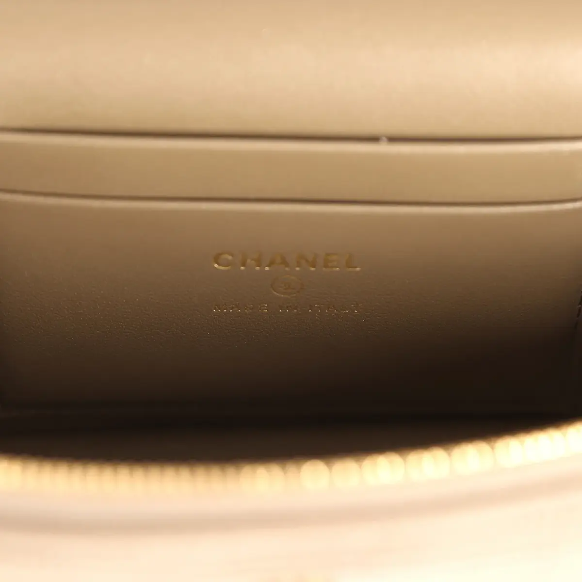 Chanel Chanel Top Handle Long Vanity Case with Chain Dark Khaki Lizard Embossed Calfskin Gold Hardware | Thumbnail 9 Chanel Chanel Top Handle Long Vanity Case with Chain Dark Khaki Lizard Embossed Calfskin Gold Hardware | Thumbnail 9