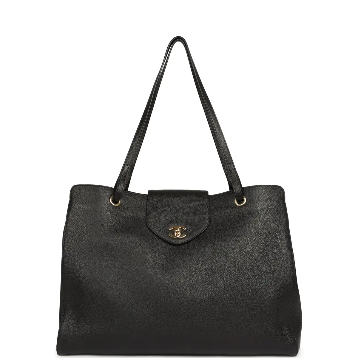Chanel Chanel XXL "It Girl" Shopping Tote Black Grained Calfskin Gold Hardware | Image 1 Chanel Chanel XXL "It Girl" Shopping Tote Black Grained Calfskin Gold Hardware | Image 1