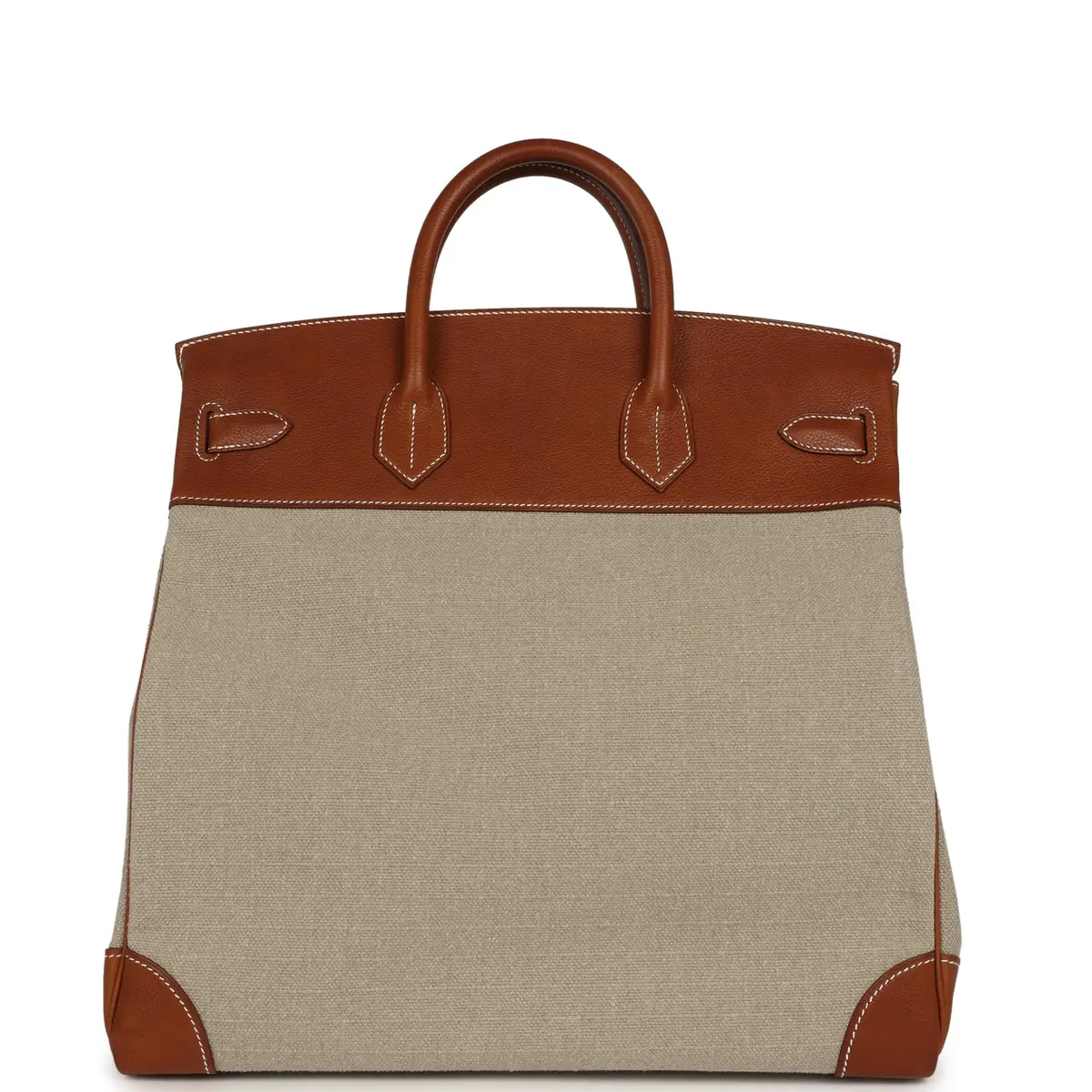 HERMÈS Hermes Birkin HAC 40 Fauve Barenia Faubourg and Ficelle Toile Palladium Hardware | Thumbnail 4 HERMÈS Hermes Birkin HAC 40 Fauve Barenia Faubourg and Ficelle Toile Palladium Hardware | Thumbnail 4