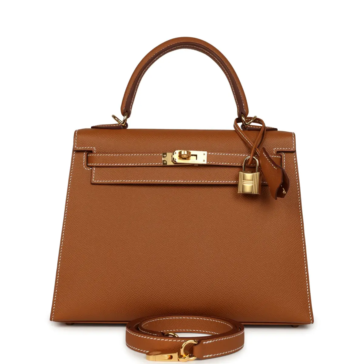 Hermes Kelly Sellier 25 Gold Epsom Gold Hardware