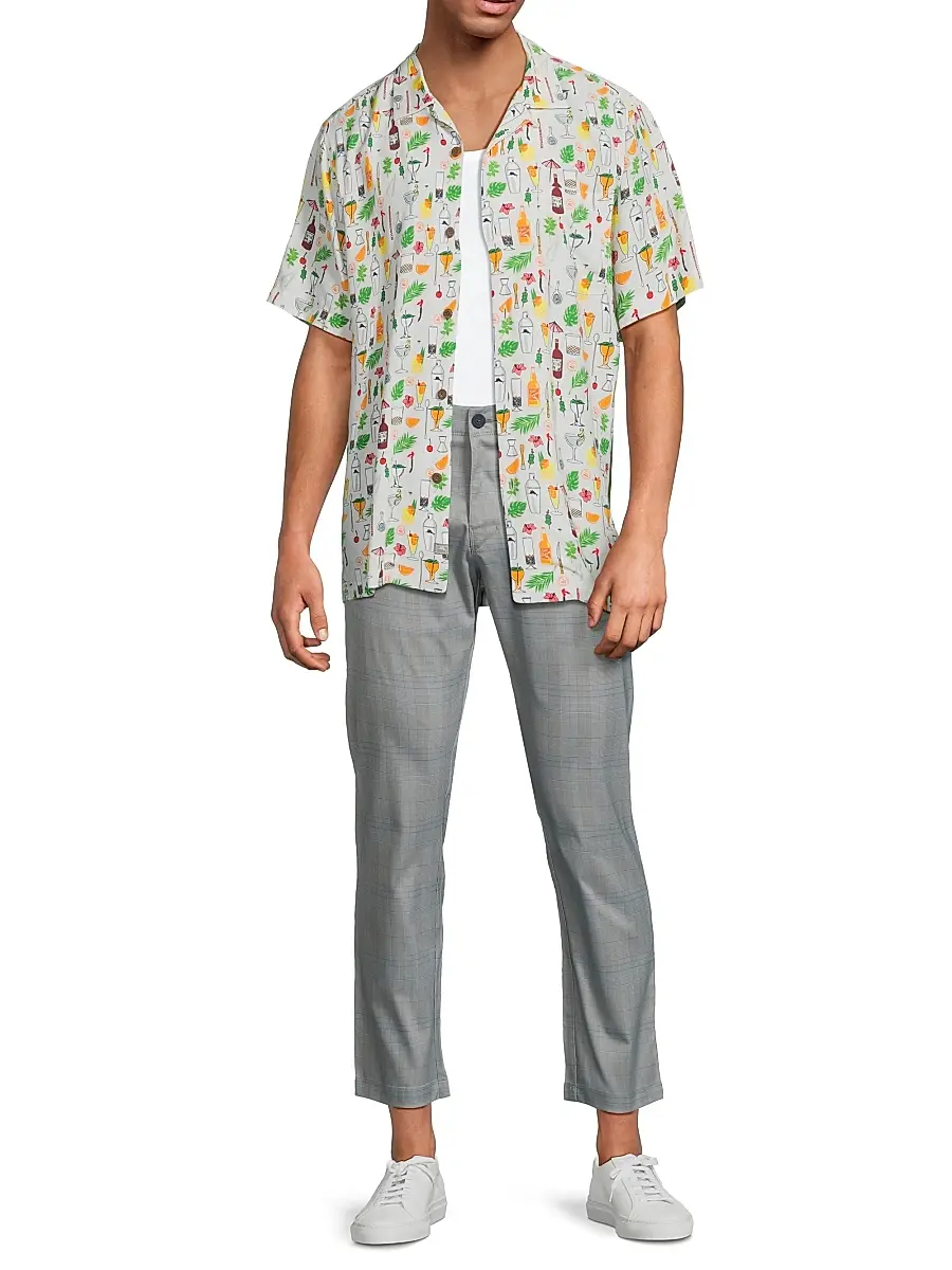 Tommy Bahama Men's Veracruz Cay Lemon Lounge Shirt | Thumbnail 2