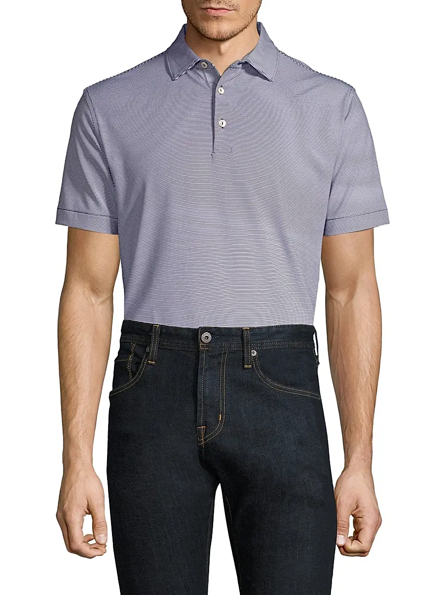 Peter Millar Men's Jubilee Pinstripe Polo | Thumbnail 3