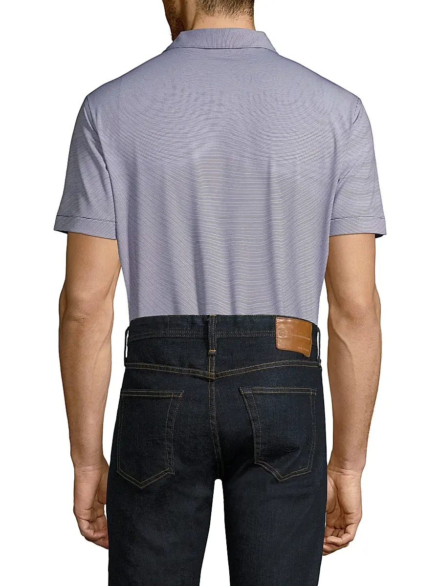 Peter Millar Men's Jubilee Pinstripe Polo | Thumbnail 5