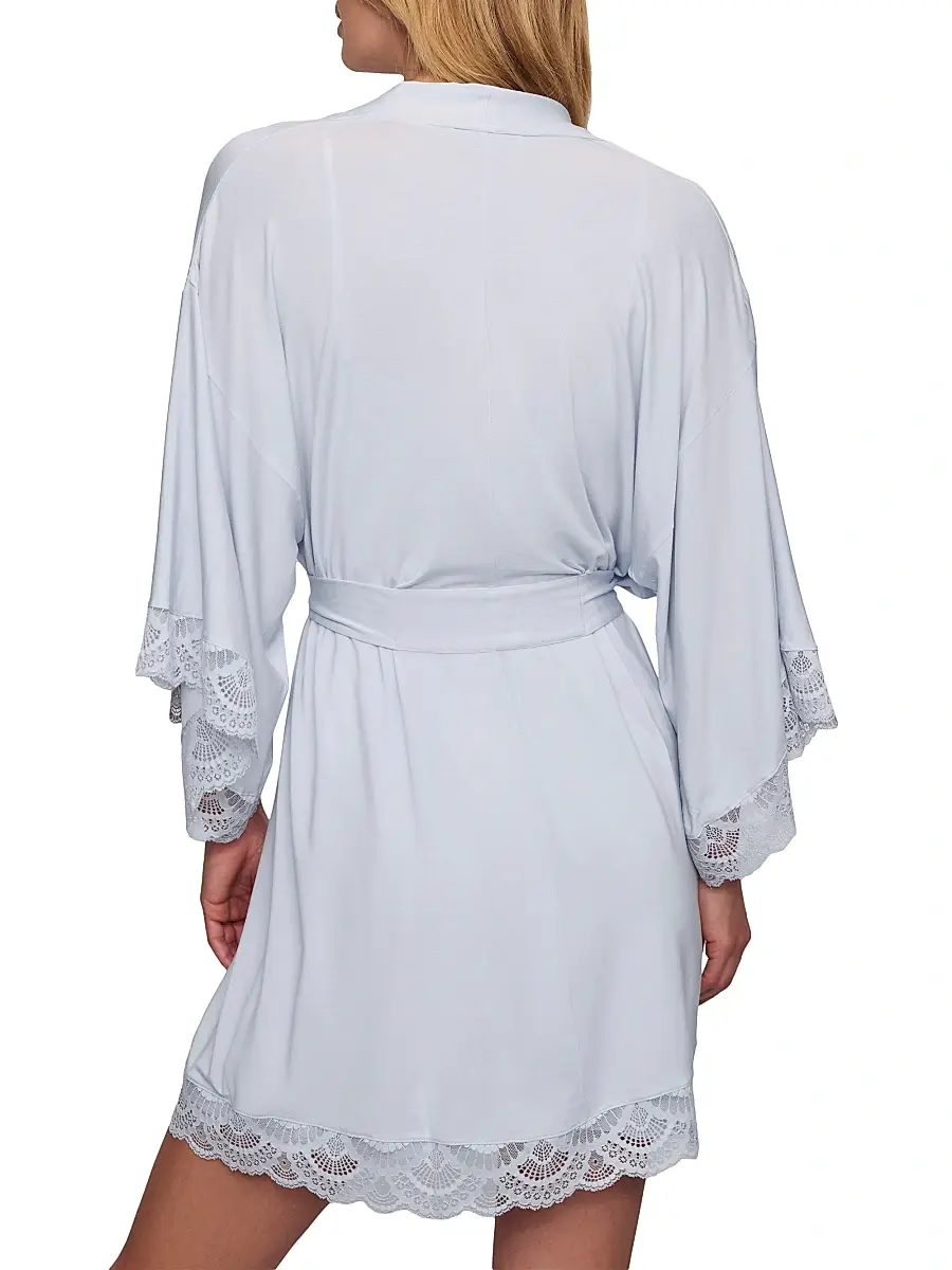 Eberjey Women's Mariana Modal Lace-Trim Robe | Thumbnail 5