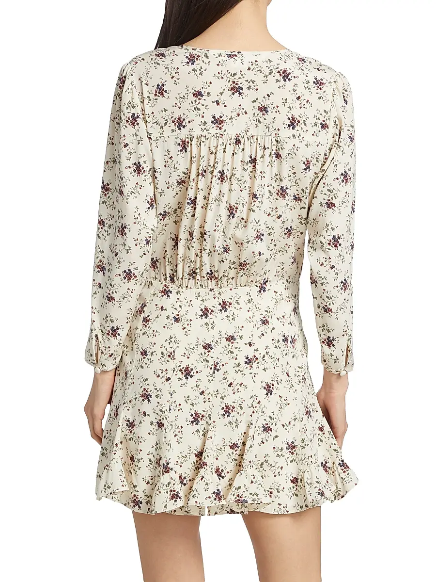 Veronica Beard Women's Riggins Stretch Silk Long-Sleeve Minidress | Thumbnail 5 Veronica Beard Women's Riggins Stretch Silk Long-Sleeve Minidress | Thumbnail 5