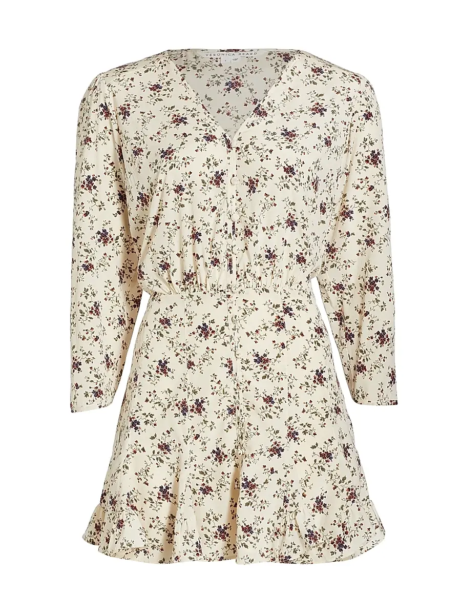 Veronica Beard Women's Riggins Stretch Silk Long-Sleeve Minidress