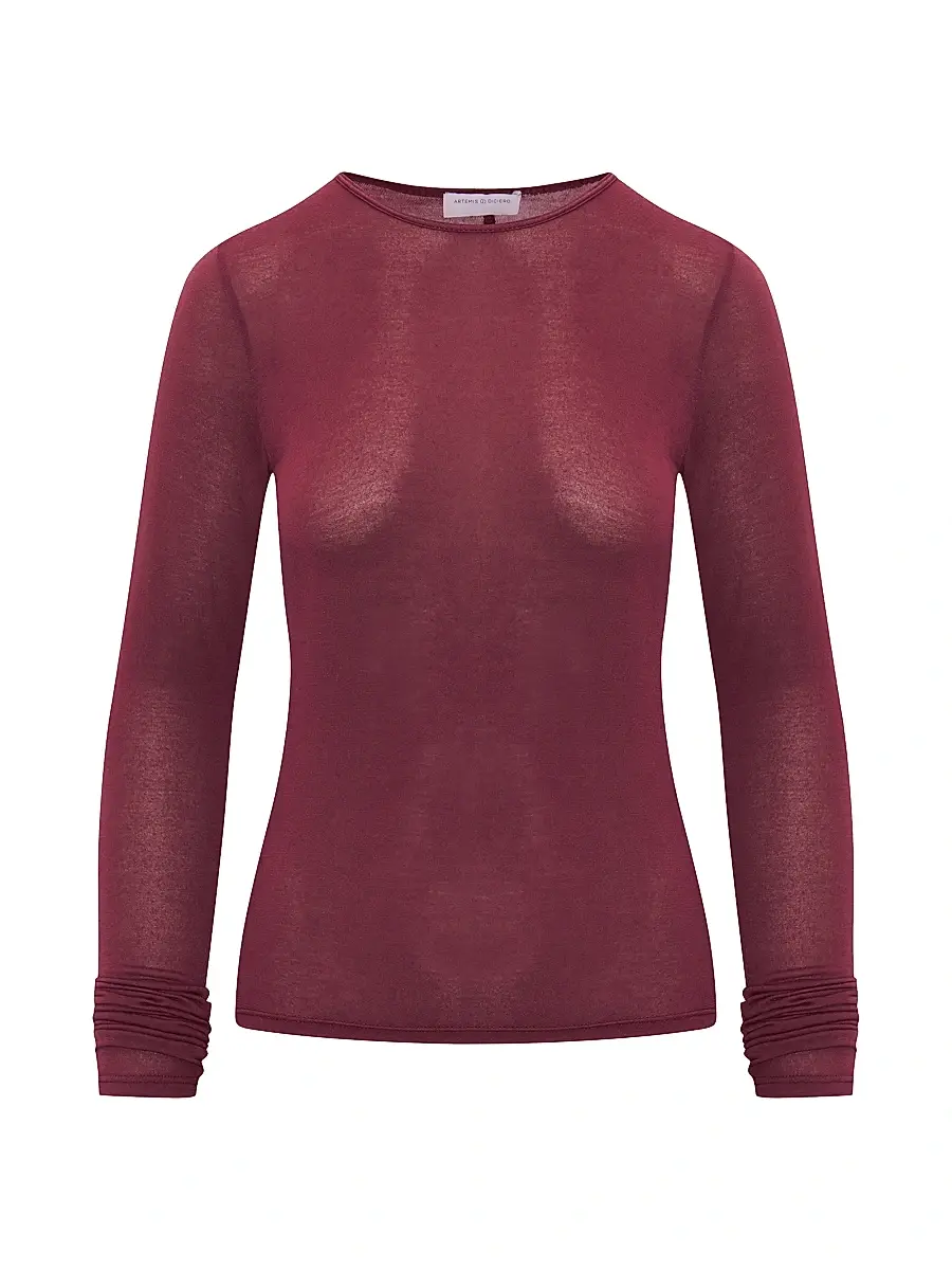 Artemis Diciero Women's Dasha Long-Sleeve Top - Burgundy | Image 1 Artemis Diciero Women's Dasha Long-Sleeve Top - Burgundy | Image 1