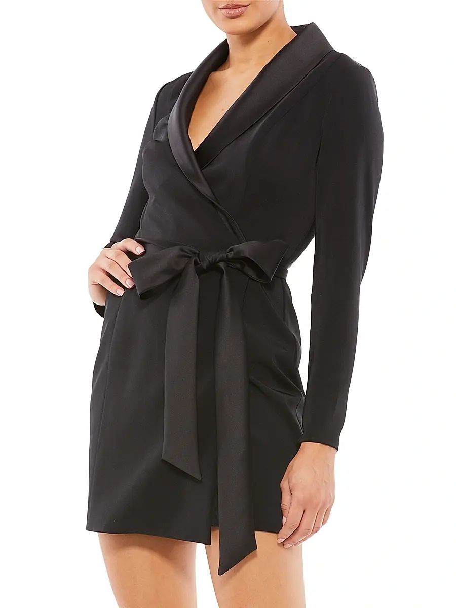 Mac Duggal Women's Ieena Tuxedo Mini Dress