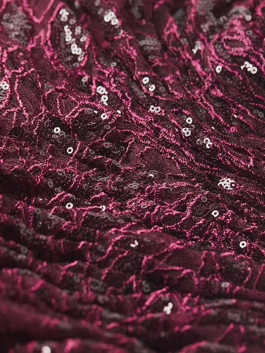 Mac Duggal Women's Illusion Damask Embroidered Sequin Column Gown | Thumbnail 6 Mac Duggal Women's Illusion Damask Embroidered Sequin Column Gown | Thumbnail 6