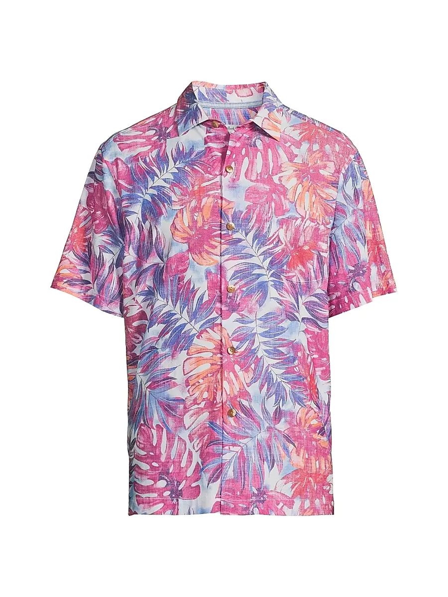 Tommy Bahama Men's Coastal Cool Frond Fiesta Shirt - Very Berry - Size Small | Image 1 Tommy Bahama Men's Coastal Cool Frond Fiesta Shirt - Very Berry - Size Small | Image 1