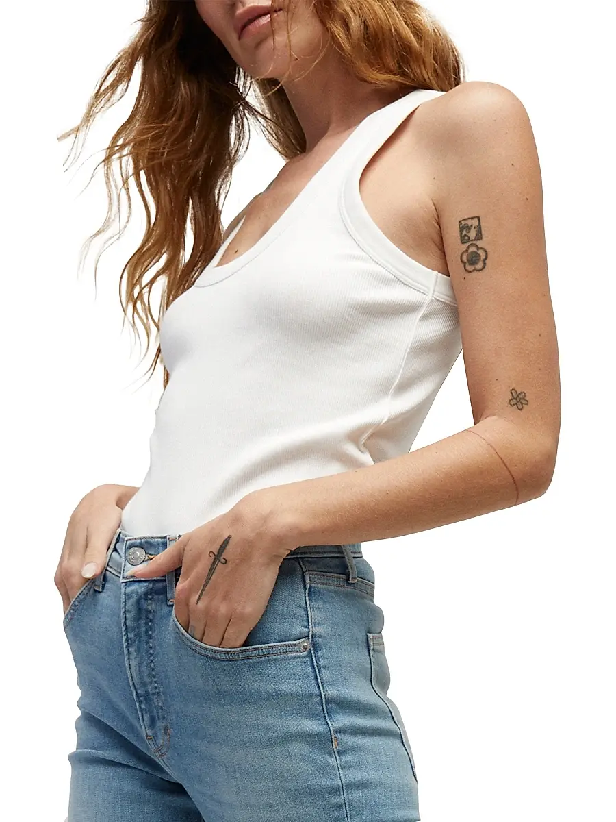 Veronica Beard Women's Birke Cotton-Blend Tank | Thumbnail 4
