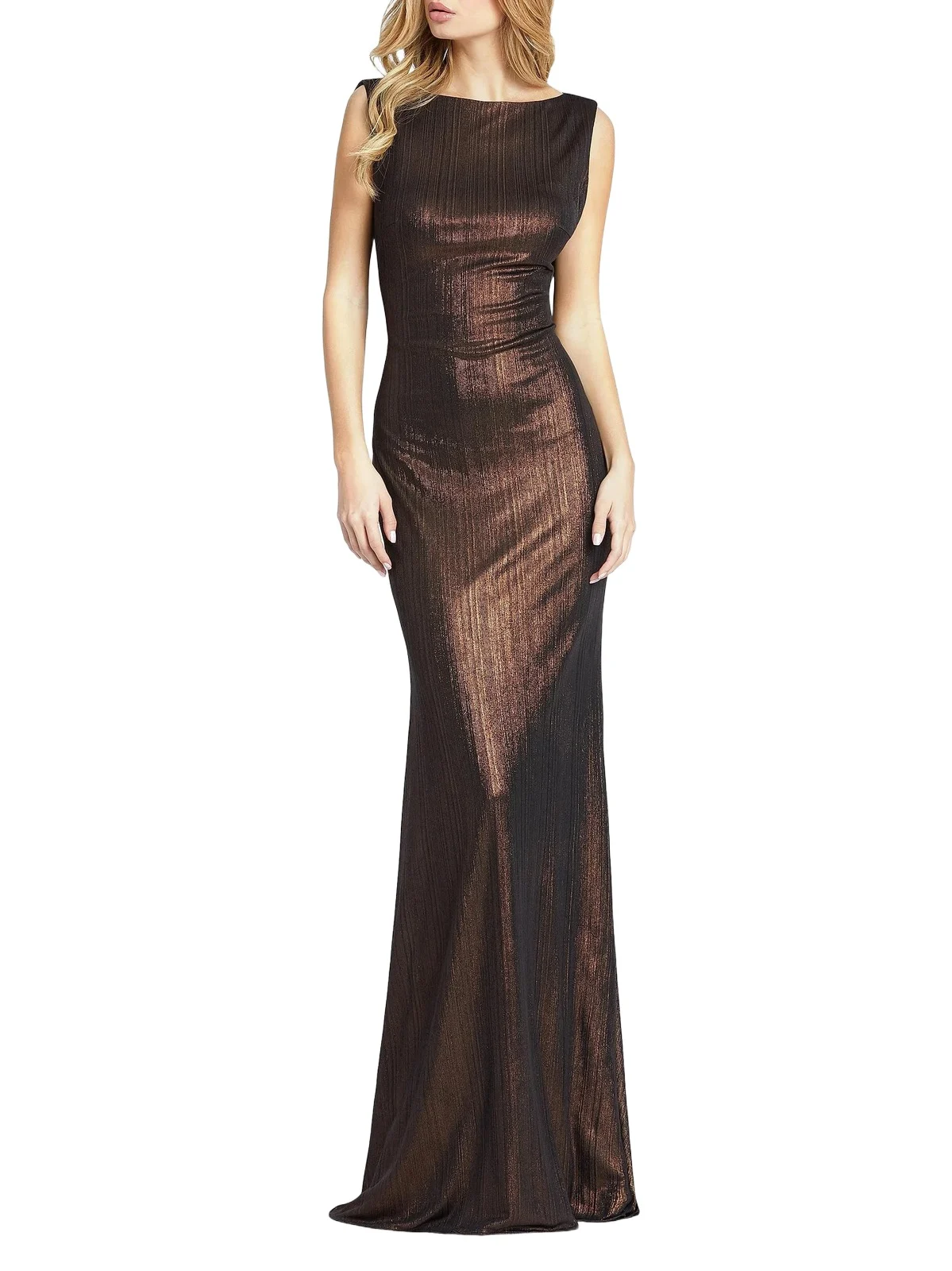 Mac Duggal Women's Metallic Cowlneck Mermaid Gown
