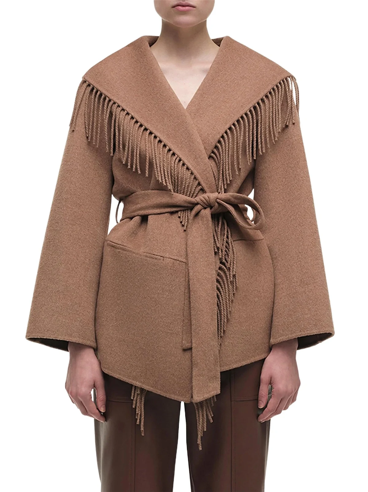Women's Rowen Fringe Belted Wool-Blend Jacket Women's Rowen Fringe Belted Wool-Blend Jacket
