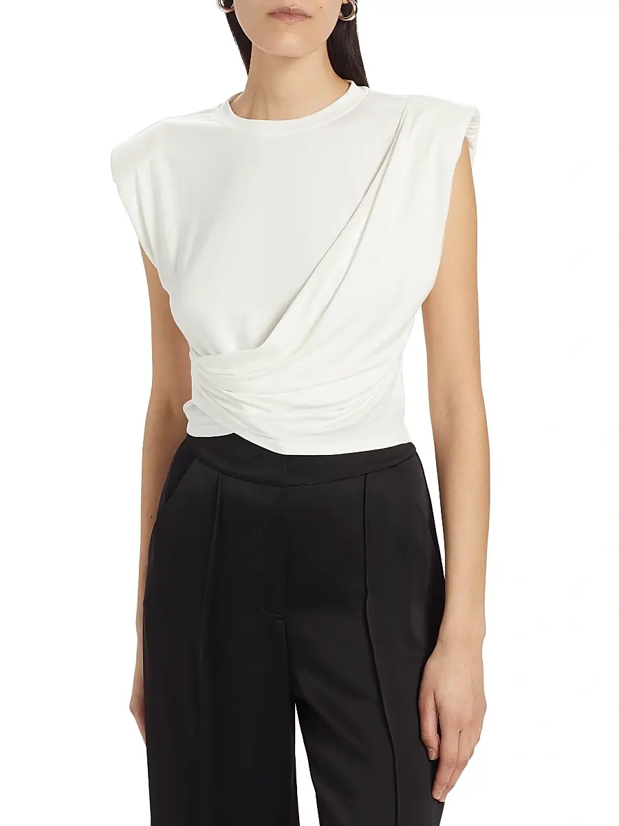 Simkhai Women's Estelle Wrap Crop T-Shirt | Thumbnail 3 Simkhai Women's Estelle Wrap Crop T-Shirt | Thumbnail 3