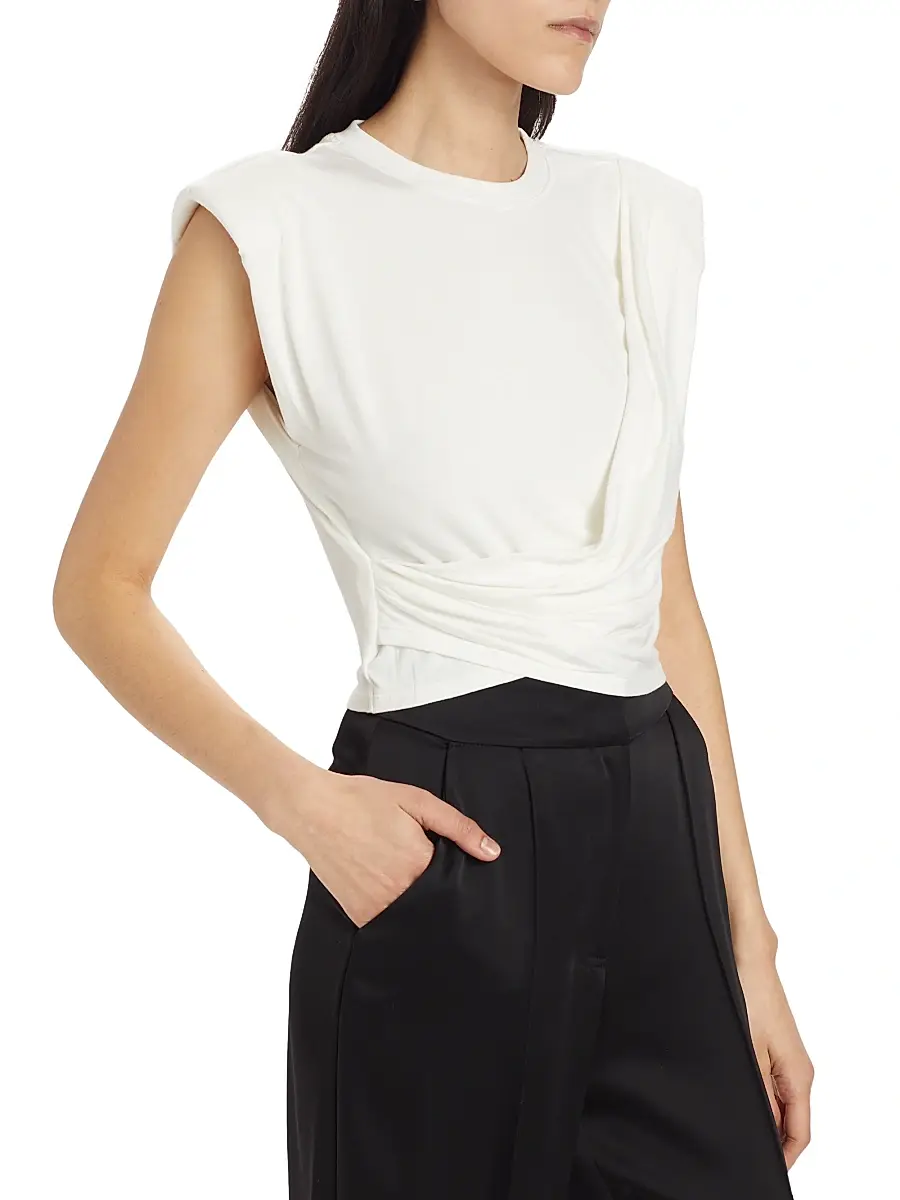 Simkhai Women's Estelle Wrap Crop T-Shirt | Thumbnail 4 Simkhai Women's Estelle Wrap Crop T-Shirt | Thumbnail 4