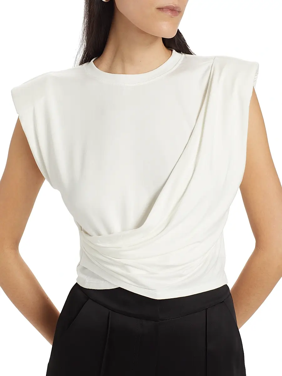 Simkhai Women's Estelle Wrap Crop T-Shirt | Thumbnail 6 Simkhai Women's Estelle Wrap Crop T-Shirt | Thumbnail 6