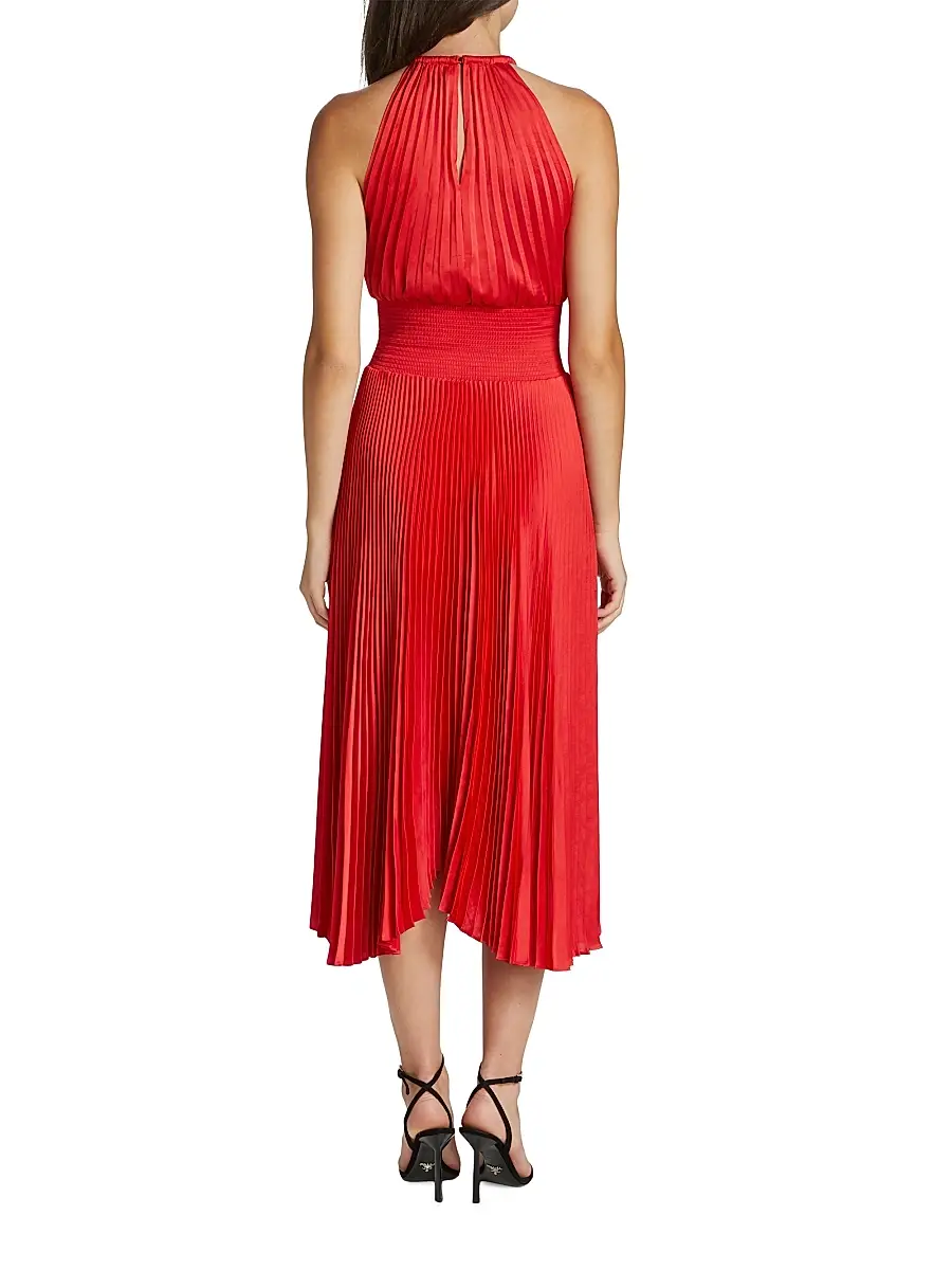 A.L.C. A. L.C. Women's Renzo II Asymmetric Pleated Midi-Dress | Thumbnail 5 A.L.C. A. L.C. Women's Renzo II Asymmetric Pleated Midi-Dress | Thumbnail 5
