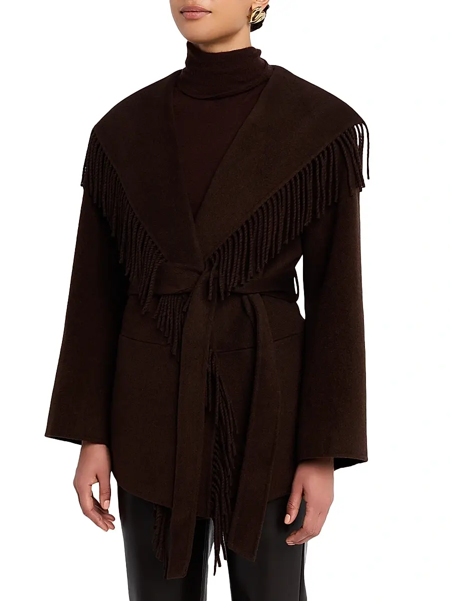 Simkhai Women's Rowen Fringed Wool-Blend Jacket | Thumbnail 3 Simkhai Women's Rowen Fringed Wool-Blend Jacket | Thumbnail 3