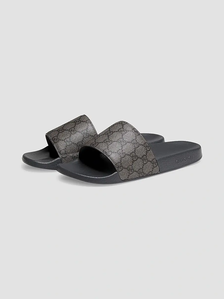 Gucci Men's GG Supreme Canvas Slide Sandals | Thumbnail 2 Gucci Men's GG Supreme Canvas Slide Sandals | Thumbnail 2